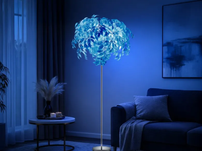 LED Stehlampe mit Blättern, Fernbedienung & RGBW Farbwechsel, Höhe 180cm