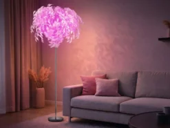 LED Stehlampe mit Blättern, Fernbedienung & RGBW Farbwechsel, Höhe 180cm