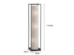 LED Stehlampe mit Lampenschirm Zylinder Leinen Weiß, Höhe 115cm