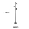 LED Stehlampe mit 3 schwenkbaren Glas Spots Chromfarbig, Höhe 154cm
