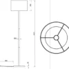LED Stehlampe mit Stoff Lampenschirm Weiß & Holz Fuß Höhe 162cm