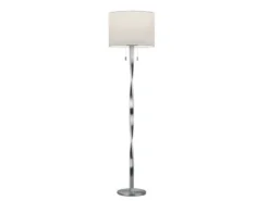 LED Stehlampe mit Stoffschirm Weiß und beleuchtetem Gestell, Höhe 160cm