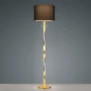 LED Stehlampe mit Stoffschirm Schwarz und beleuchtetem Gestell, Höhe 160cm