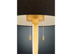 LED Stehlampe mit Stoffschirm Schwarz und beleuchtetem Gestell, Höhe 160cm