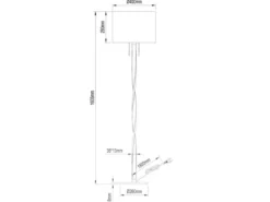 LED Stehlampe NANDOR, Stoff Lampenschirm schwarz und beleuchtetes Gestell, 160cm