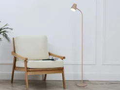 LED Stehlampe PONGO Beige flexibel biegsam, Höhe 145cm