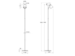 LED Stehlampe PONGO Grün flexibel biegsam, Höhe 145cm