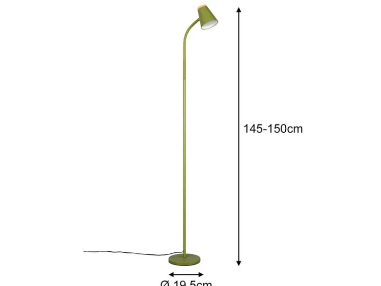 LED Stehlampe PONGO Grün flexibel biegsam, Höhe 145cm