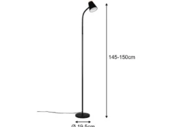 LED Stehlampe PONGO Schwarz flexibel biegsam, Höhe 145cm