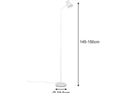LED Stehlampe PONGO Weiß flexibel biegsam, Höhe 145cm