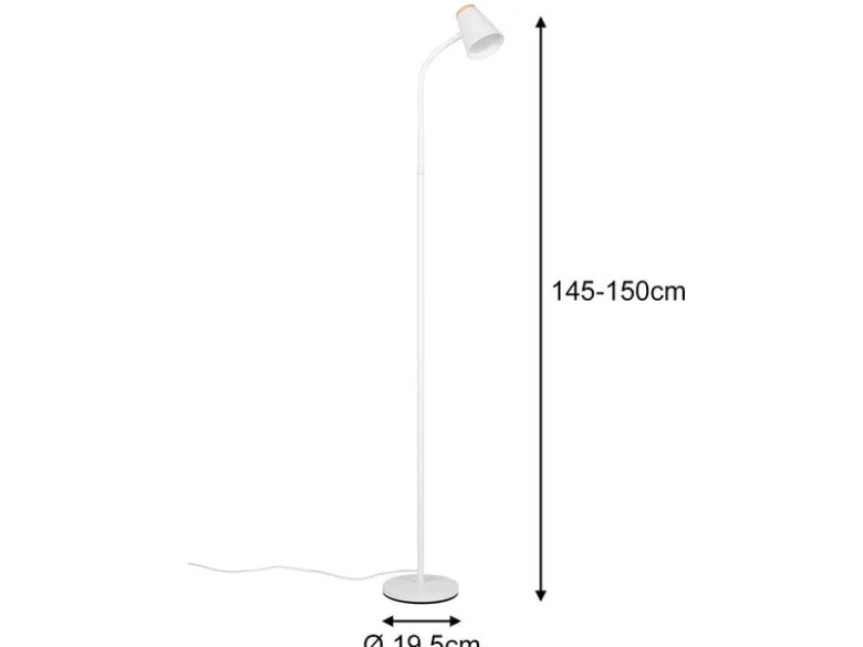 LED Stehlampe PONGO Weiß flexibel biegsam, Höhe 145cm