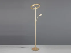 LED Stehlampe WILLIS Gold mit Leselampe, dimmbar & 3 Lichtfarben, 180cm groß
