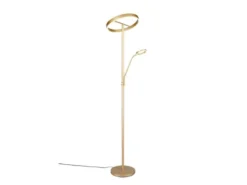 LED Stehlampe WILLIS Gold mit Leselampe, dimmbar & 3 Lichtfarben, 180cm groß