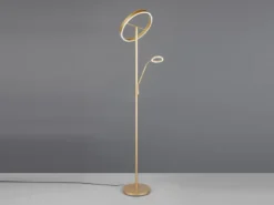 LED Stehlampe WILLIS Gold mit Leselampe, dimmbar & 3 Lichtfarben, 180cm groß
