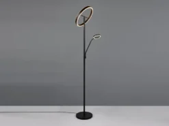 LED Stehlampe WILLIS mit Leselampe, dimmbar, 3 Lichtfarben, Schwarz, 180cm groß