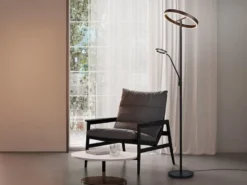 LED Stehlampe WILLIS mit Leselampe, dimmbar, 3 Lichtfarben, Schwarz, 180cm groß