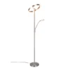LED Stehlampe WILLIS Silber mit Leselampe, dimmbar & 3 Lichtfarben, 180cm groß