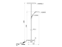 LED Stehlampe WILLIS Silber mit Leselampe, dimmbar & 3 Lichtfarben, 180cm groß