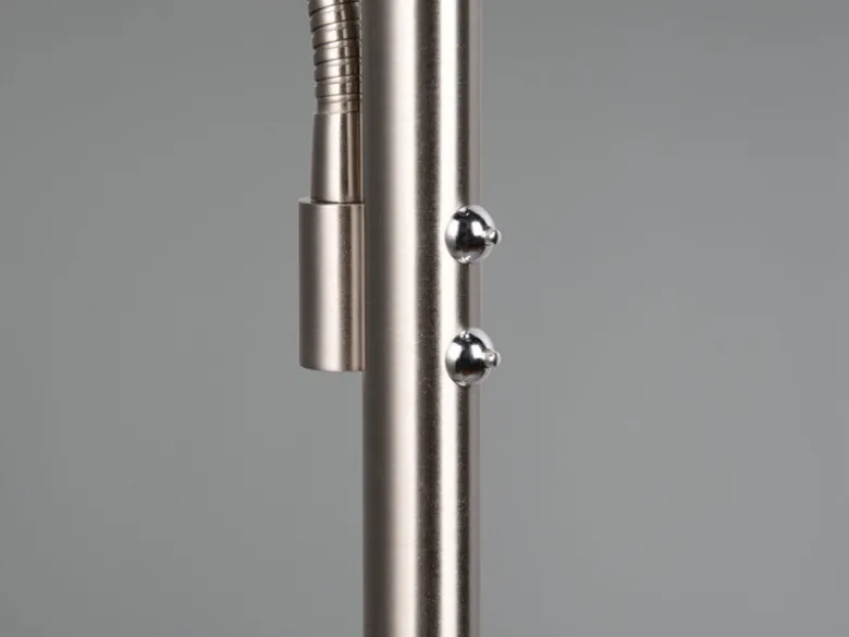 LED Stehlampe WILLIS Silber mit Leselampe, dimmbar & 3 Lichtfarben, 180cm groß