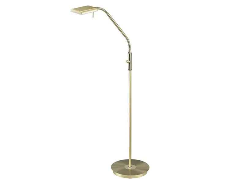 LED Stehleuchte BERGAMO Messing flexibel Sensordimmer - Höhe 135cm