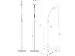 LED Stehleuchte BERGAMO Messing flexibel Sensordimmer - Höhe 135cm