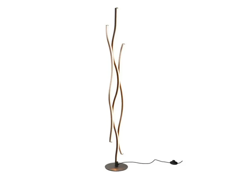 LED Stehleuchte BLAZE dimmbar Lichtfarbe einstellbar Silber 138cm
