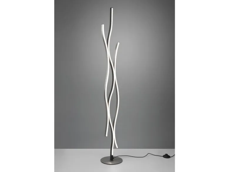 LED Stehleuchte BLAZE dimmbar Lichtfarbe einstellbar Silber 138cm