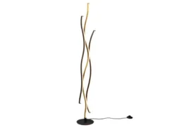 LED Stehleuchte BLAZE dimmbar Lichtfarbe einstellbar Schwarz Gold, Höhe 138cm