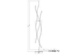 LED Stehleuchte BLAZE dimmbar Lichtfarbe einstellbar Schwarz Gold, Höhe 138cm