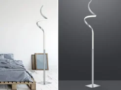 LED Stehleuchte COURSE Silber Sensor Dimmer, 3000 Kelvin Warmweiß Höhe: 145cm