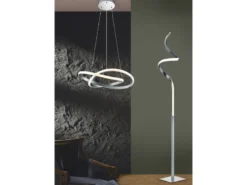 LED Stehleuchte COURSE Silber Sensor Dimmer, 3000 Kelvin Warmweiß Höhe: 145cm