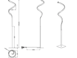 LED Stehleuchte COURSE Silber Sensor Dimmer, 3000 Kelvin Warmweiß Höhe: 145cm