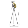LED Stehleuchte 1 flammig Metall Dreibein Schwarz/Gold 160cm