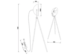 LED Stehleuchte 1 flammig Metall Dreibein Schwarz/Gold 160cm