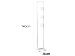 LED Stehleuchte 3-flammig Weiß mit Glaskugeln Opalweiß, Höhe 140cm