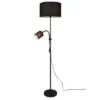 LED Stehleuchte Flexarm Leselicht Metall & Stoffschirme Schwarz Höhe 160cm