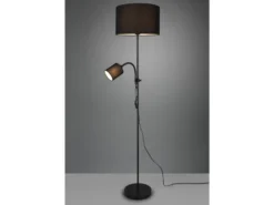 LED Stehleuchte Flexarm Leselicht Metall & Stoffschirme Schwarz Höhe 160cm