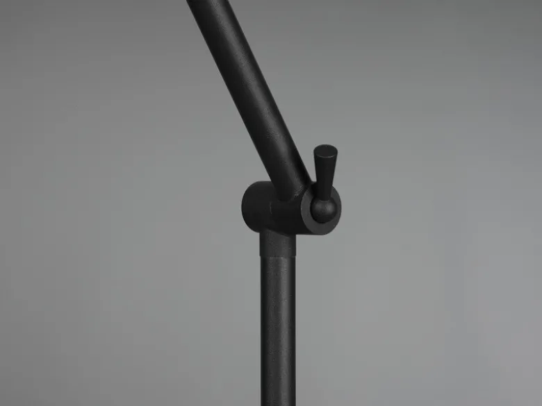 LED Stehleuchte Gelenk & Fußschalter Metallschirm in Schwarz - Höhe 150cm