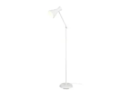 LED Stehleuchte Gelenk & Fußschalter, Metallschirm in Weiß - Höhe 150cm