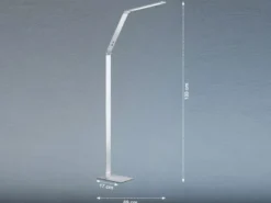 LED Stehleuchte GERI Silber, dimmbar & Lichtfarbe wählbar, Höhe 133cm