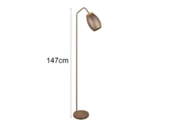 LED Stehleuchte in Coffee mit ausgefallenem Stanzmuster, Höhe 147cm