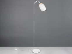 LED Stehleuchte in Weiß mit ausgefallenem Stanzmuster, Höhe 147cm