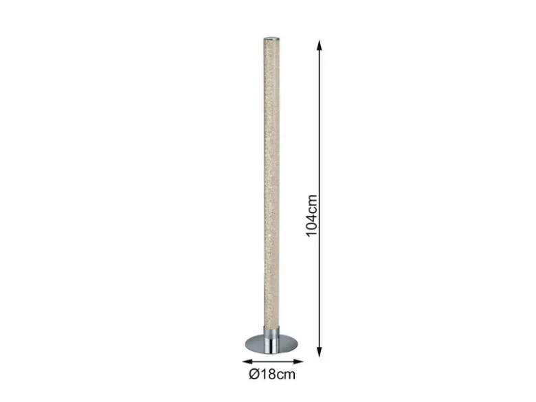 LED Stehleuchte LEIA Chrom dimmbar Fernbedienung, Farbwechsel 104cm hoch