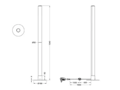 LED Stehleuchte LEIA Chrom dimmbar Fernbedienung, Farbwechsel 104cm hoch