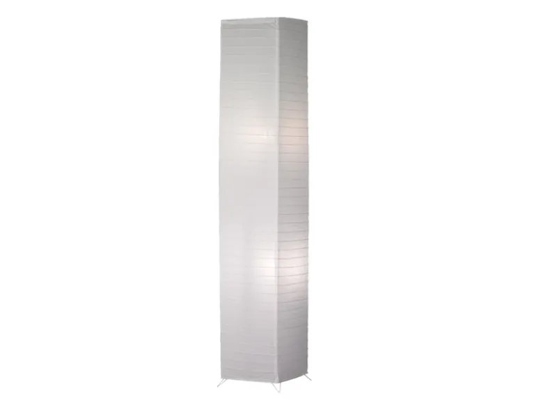 LED Stehleuchte Lichtsäule aus Papier eckig Zylinder H.130cm, 25x25cm in Weiß