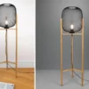 LED Stehleuchte Metall Gitterlampe Schwarz, Höhe 123cm Ø38cm