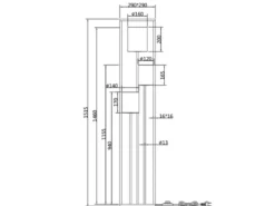 LED Stehleuchte Metall mit drei Stoffschirmen, Höhe 153cm