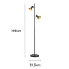 LED Stehleuchte Metall Schwarz/Gold 2 Spots schwenkbar - 144cm hoch