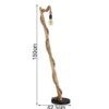LED Stehleuchte mit Hanfseil und Holzstab, Höhe 150cm