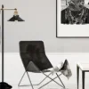 LED Stehleuchte mit schwenkbarem Metallschirm Schwarz, Höhe 155cm